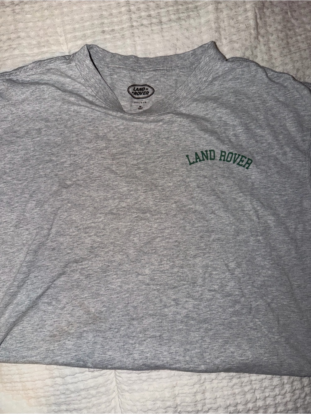 Land Rover Gray Crewneck T-Shirt - Green Logo